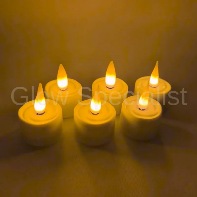 MovinFlame OPLAADBARE THEELICHTEN - 6 STUKS - MOVINFLAME - WIT