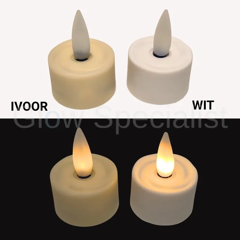 MovinFlame RECHARGEABLE TEA LIGHTS - 6 PIECES - MOVINFLAME - IVORY