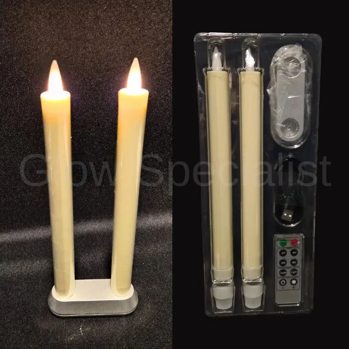 MovinFlame MOVINFLAME DINNER CANDLES - 2 PCS - RECHARGEABLE - WITH REMOTE CONTROL - IVORY