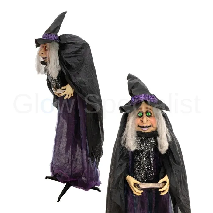 Europalms HEKS MARIE - HALLOWEEN - 180 CM - BEWEGING - LICHT EN GELUID - EUROPALMS