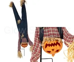 Europalms PUMPKIN MAN HANDSTAND - GROUND STICKER - 153 CM - MOVEMENT, LIGHT, AND SOUND