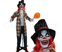 Europalms CLOWN HATTY - HALLOWEEN - 185 CM - MOVEMENT - LIGHT AND SOUND