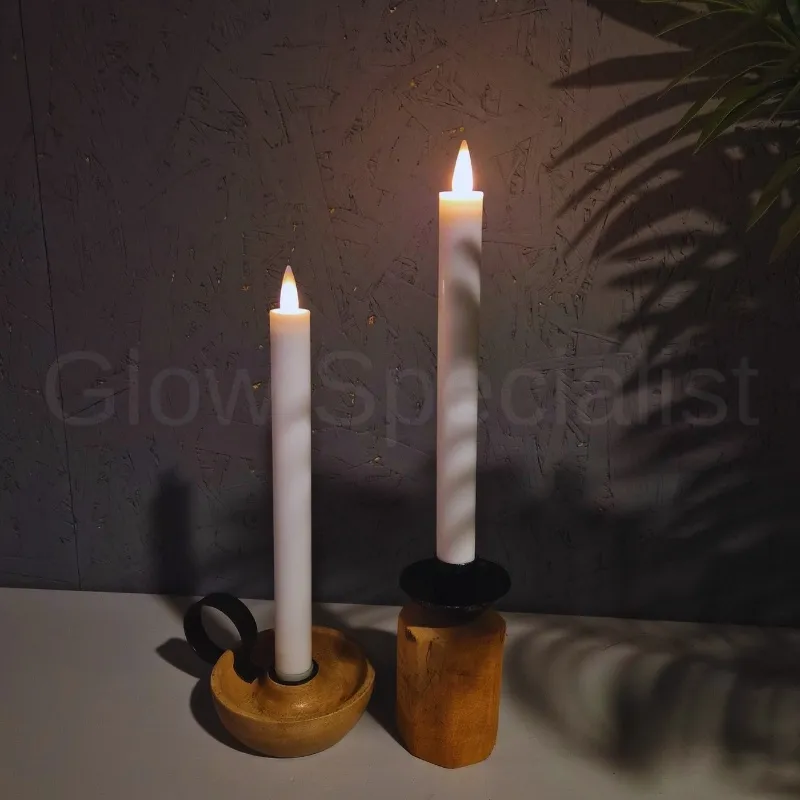 MovinFlame MOVINFLAME DINNER CANDLES - 2 PCS - RECHARGEABLE - WITH REMOTE CONTROL - WHITE
