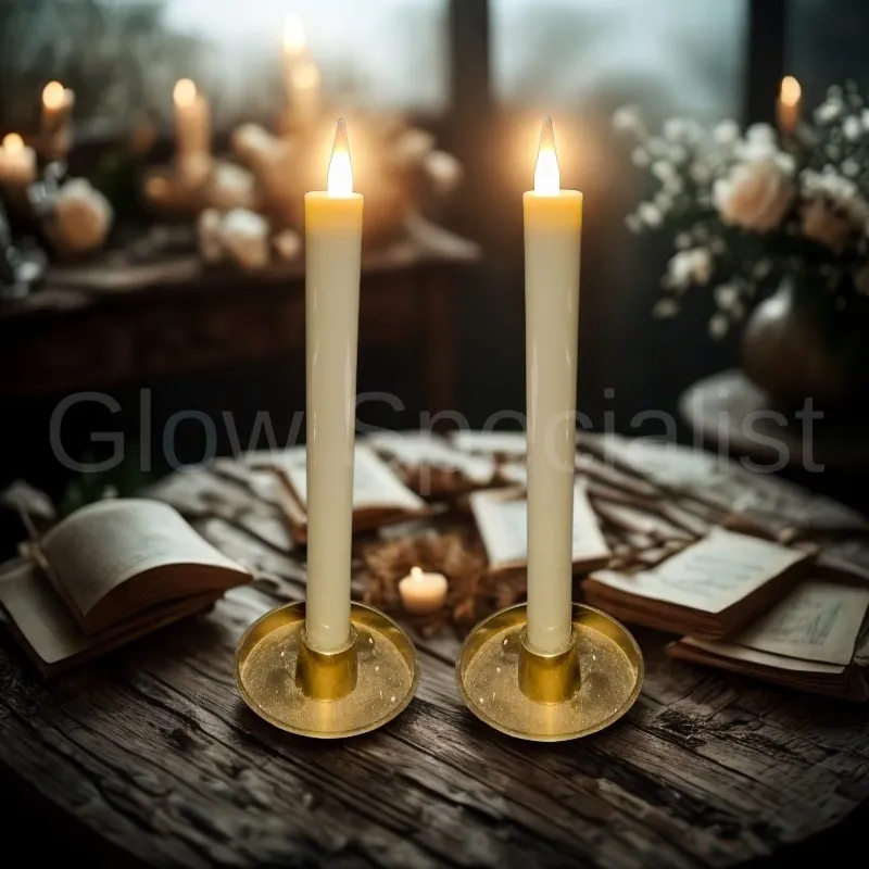 MovinFlame MOVINFLAME DINNER CANDLES - 2 PCS - RECHARGEABLE - WITH REMOTE CONTROL - IVORY