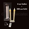 MovinFlame MOVINFLAME DINNER CANDLES - 2 PCS - RECHARGEABLE - WITH REMOTE CONTROL - IVORY