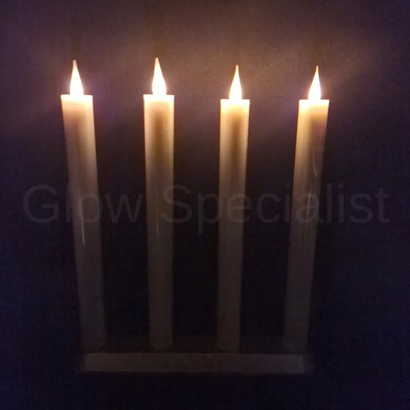 MovinFlame MOVINFLAME DINNER CANDLES - 4 PCS - RECHARGEABLE - WITH REMOTE CONTROL - IVORY