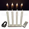 MovinFlame MOVINFLAME DINNER CANDLES - 4 PCS - RECHARGEABLE - WITH REMOTE CONTROL - WHITE