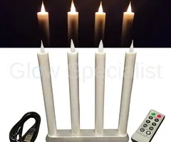 MovinFlame MOVINFLAME DINNER CANDLES - 4 PCS - RECHARGEABLE - WITH REMOTE CONTROL - WHITE