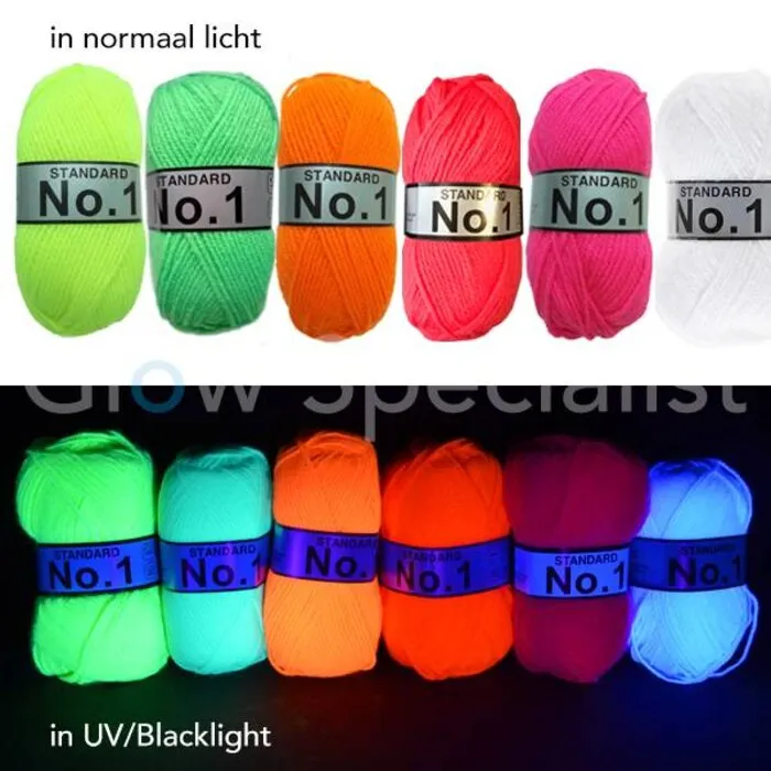 UV / BLACKLIGHT NEON GLOW WOL PAKKET - 6 KLEUREN