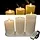 MOVINFLAME PILLAR CANDLES - 3 PIECES - RECHARGEABLE - WITH REMOTE CONTROL - WHITE