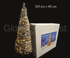 POP-UP CHRISTMAS TREE - WITH LIGHTS AND SNOW - WHITE - 120 CM