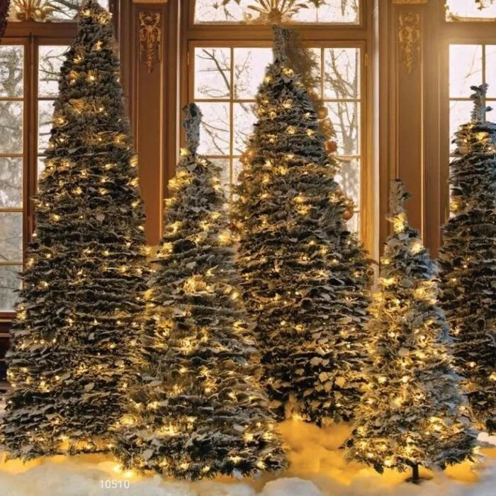 POP-UP CHRISTMAS TREE - WITH LIGHTS AND SNOW - WHITE - 120 CM