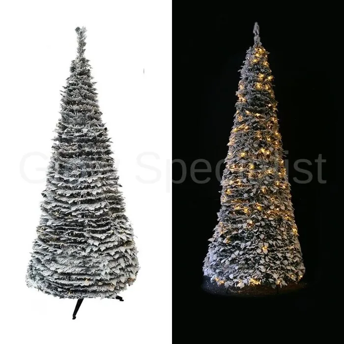 POP-UP KERSTBOOM - MET LAMPJES EN SNEEUW - WIT - 120 CM