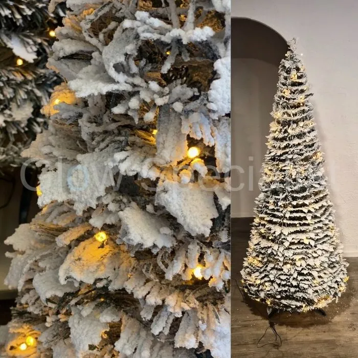 POP-UP CHRISTMAS TREE - WITH LIGHTS AND SNOW - WHITE - 180 CM