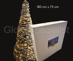 POP-UP CHRISTMAS TREE - WITH LIGHTS AND SNOW - WHITE - 180 CM