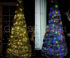POP-UP CHRISTMAS TREE - GREEN - 180 CM - WITH WHITE AND MULTICOLOR LEDS