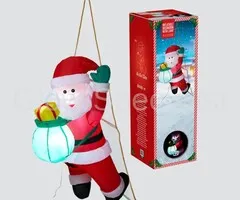 CLIMBING SANTA CLAUS - INFLATABLE WITH LIGHTS - 122 CM