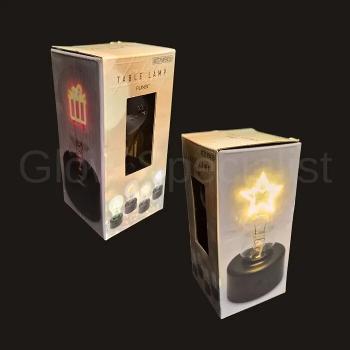 TAFELLAMP FILAMENT - KERST - KLEUR - 4 SOORTEN - 2 X AAA