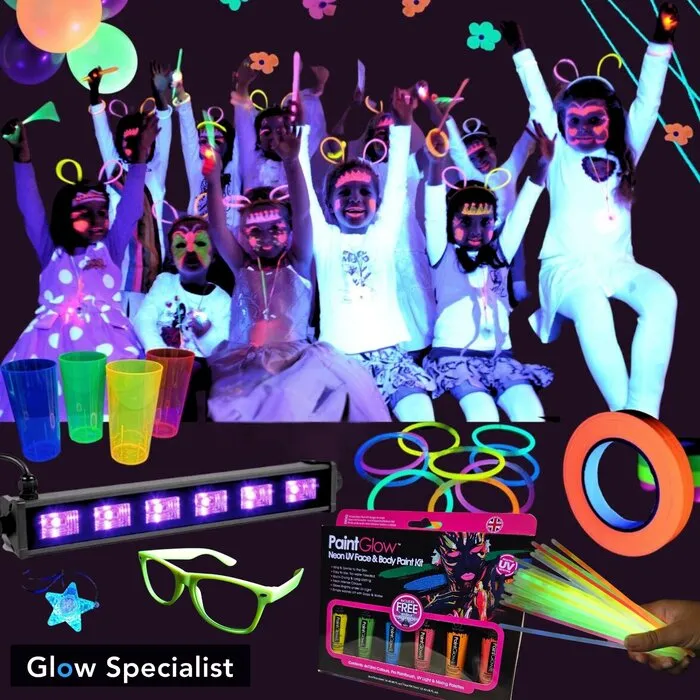NEON GLOW KINDERFEESTJE  PAKKET - 10 KINDEREN