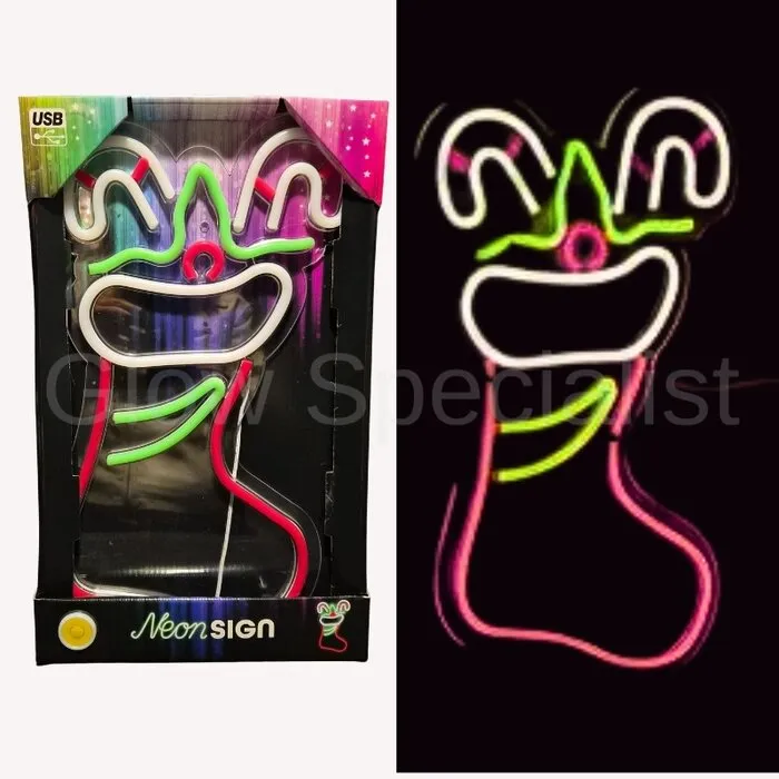 LED NEON SIGN - CHRISTMAS FIGURE - CHRISTMAS STOCKING
