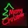 LED NEON SIGN - CHRISTMAS TEXT -  MERRY CHRISTMAS - RED