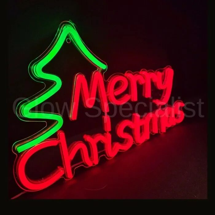 LED NEON SIGN - KERST TEKST - MERRY CHRISTMAS - ROOD