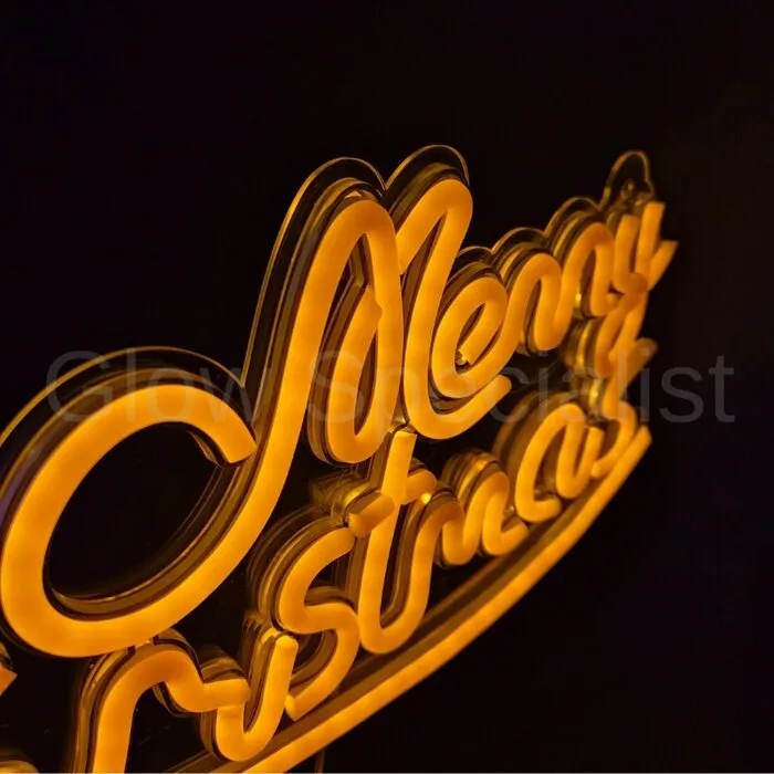 LED NEON SIGN - KERST TEKST - MERRY CHRISTMAS - GEEL