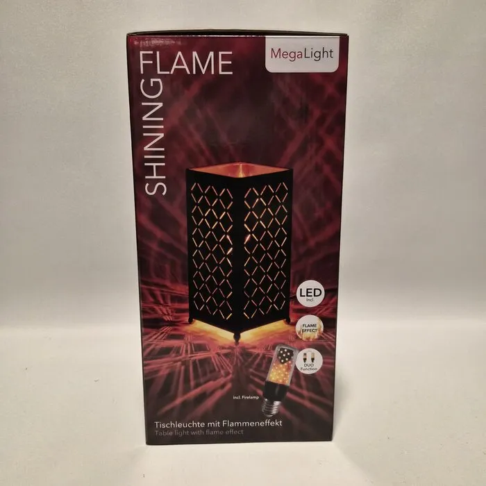 TAFELLAMP - SHINING FLAME - DUO FUNTIE - LED - LAMP OF VLAM EFFECT - 30 CM