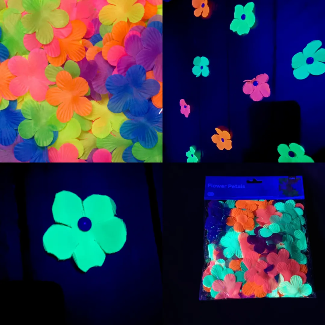Glow Specialist Glow Party Decoratiepakket – 8‑delige Neon & UV Blacklight Set met Slingers, Ballonnen, Confetti, Neon Wol & Tape