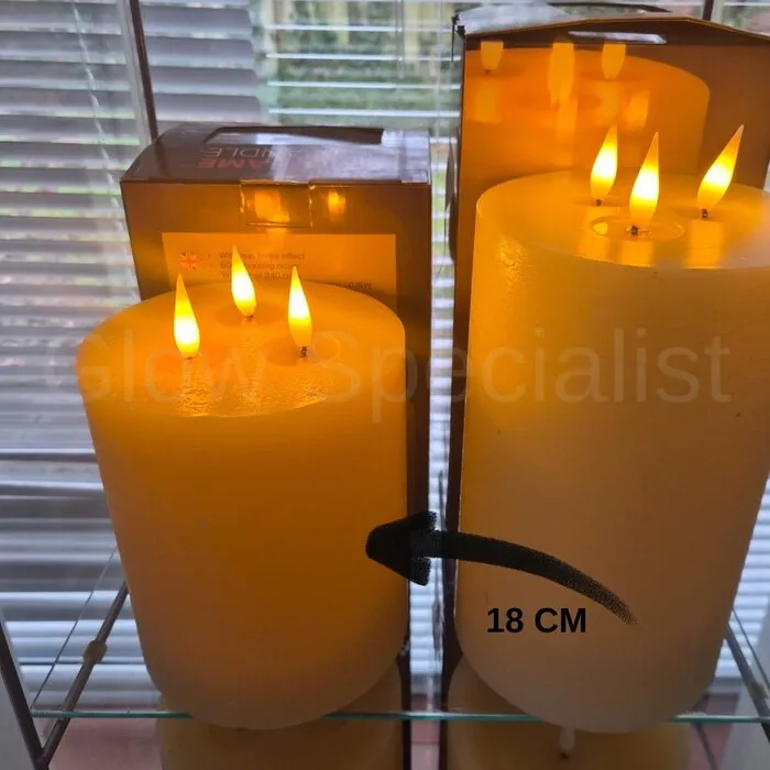 Simuflame SIMUFLAME XL LED KAARS - 3 LONTEN - MET AFSTANDBEDIENING - 18 CM