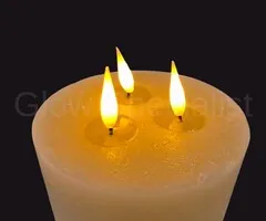 Simuflame SIMUFLAME 3 WICK XL LED CANDLE -  WITH REMOTE CONTROL - 18 CM