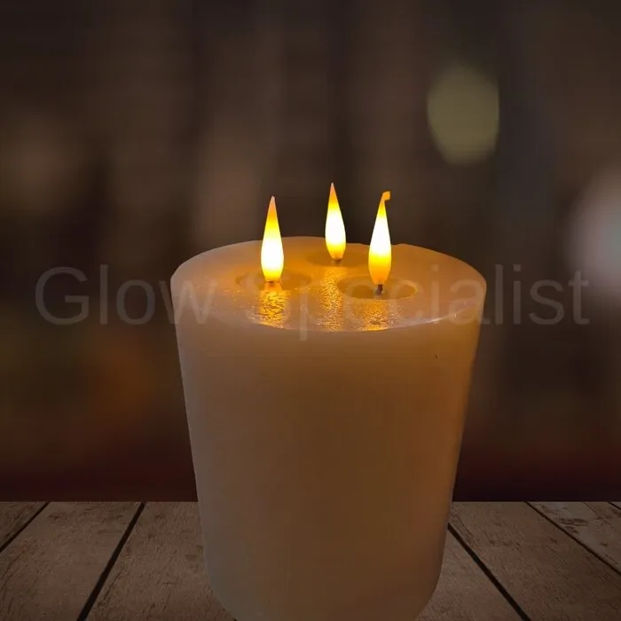 Simuflame SIMUFLAME XL LED KAARS - 3 LONTEN - MET AFSTANDBEDIENING - 18 CM