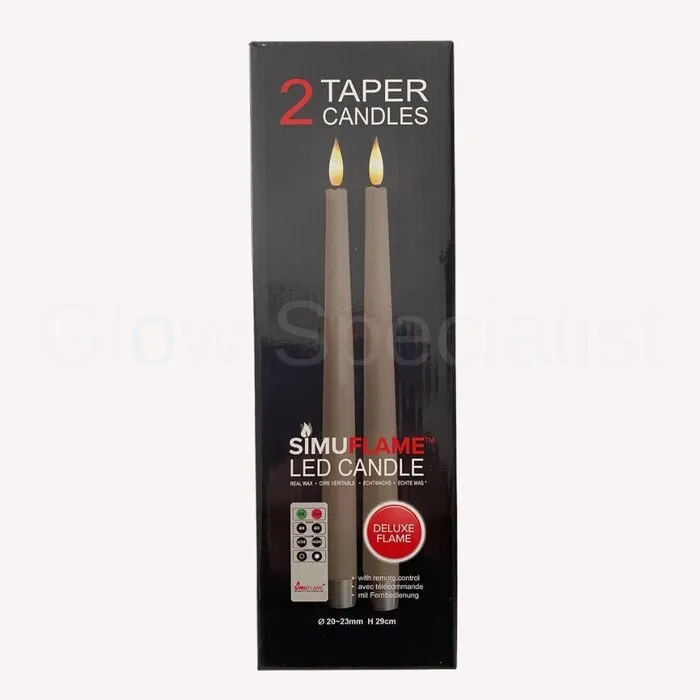 Simuflame LED SIMUFLAME DINER KAARSEN - TAPER - DELUXE - IVOOR - SET VAN 2