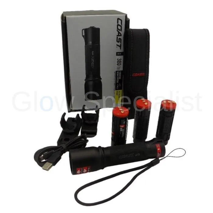 COAST COAST HP7R FLASHLIGHT - RECHARGEABLE - 300 LUMENS - INCL. TRAFFIC CONTROLLER CONE