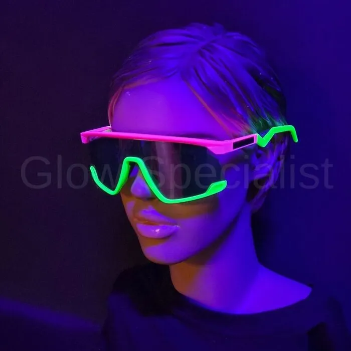 NEON PARTY BRIL - UV / BLACKLIGHT - GROEN/ROZE