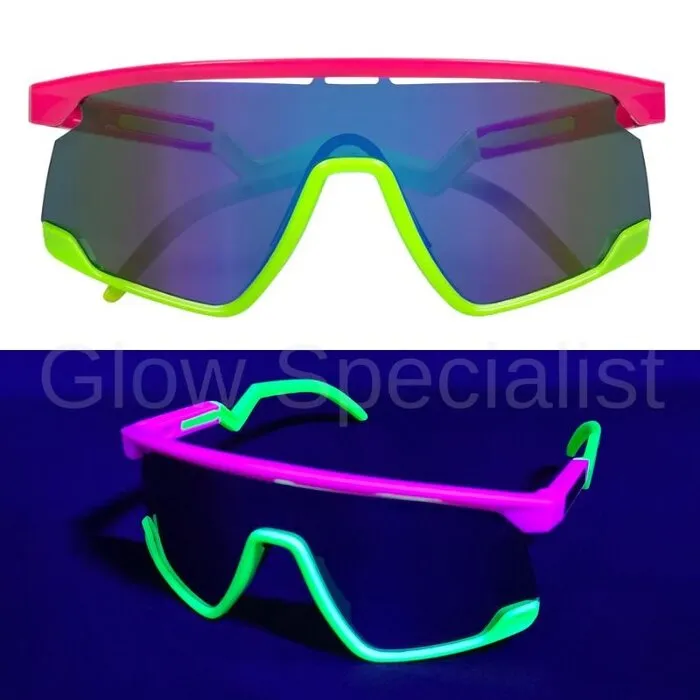 NEON PARTY BRIL - UV / BLACKLIGHT - GROEN/ROZE