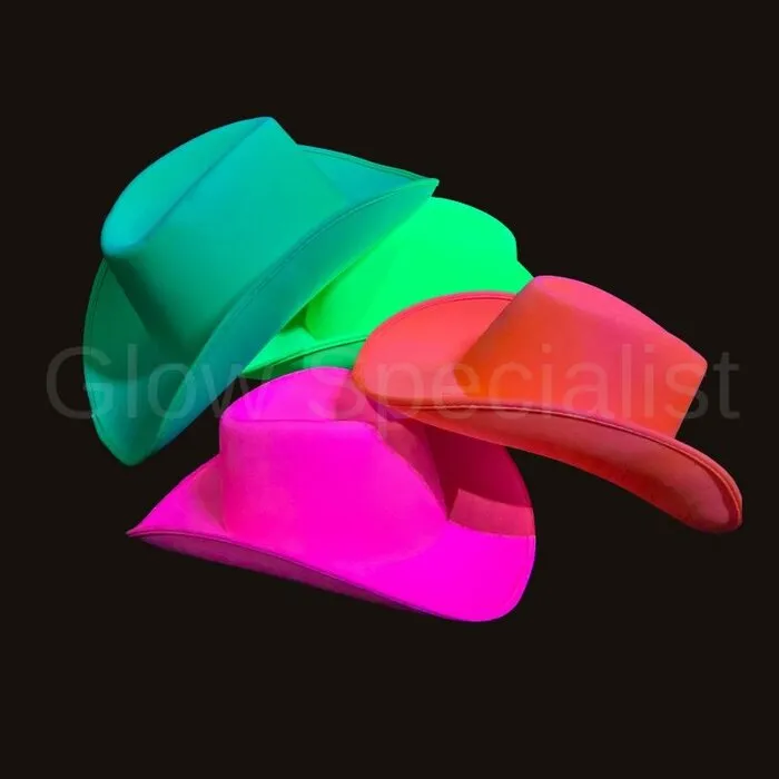 COWBOY HOED - UV / BLACKLIGHT - NEON ORANJE