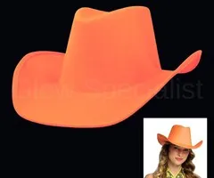 COWBOY HOED - UV / BLACKLIGHT - NEON ORANJE