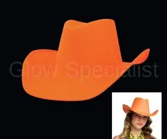 COWBOY HOED - UV / BLACKLIGHT - NEON ORANJE
