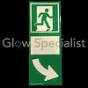 Glow in the dark door handle sign