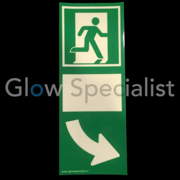 Glow in the dark door handle sign