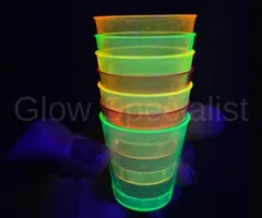 PLASTIC SHOT GLASSES - UV / BLACKLIGHT - PACK OF 20