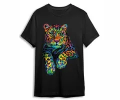 LUIPAARD – BLACKLIGHT T‑SHIRT – ZWART MET NEON PRINT