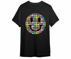 SMILEYS – BLACKLIGHT T‑SHIRT – ZWART MET NEON PRINT