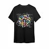 RUBIK TWIST - BLACKLIGHT T-SHIRT - BLACK WITH NEON PRINT