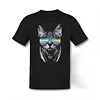 DJ CAT - BLACKLIGHT T-SHIRT - BLACK WITH NEON PRINT