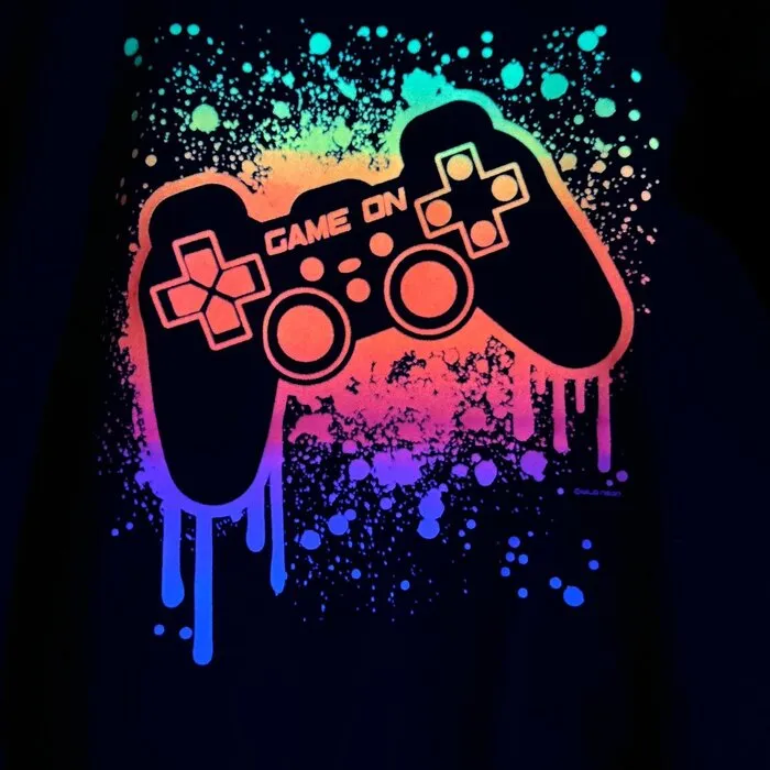 GAME ON - BLACKLIGHT T-SHIRT - BLACK WITH NEON PRINT