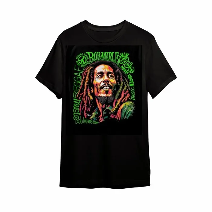 ONE LOVE - BLACKLIGHT T-SHIRT - BLACK WITH NEON PRINTS