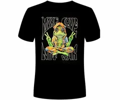 MAKE LOVE - BLACKLIGHT T-SHIRT - ZWART MET NEON PRINTS