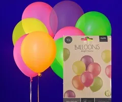 UV NEON BALLOONS - 30 CM - ASSORTED - 10 PIECES